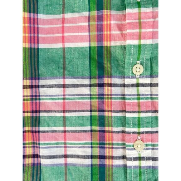 NEW Janie and Jack Kids Toddler 4/5 Madras Button Doen Shirt - Picture 4 of 4